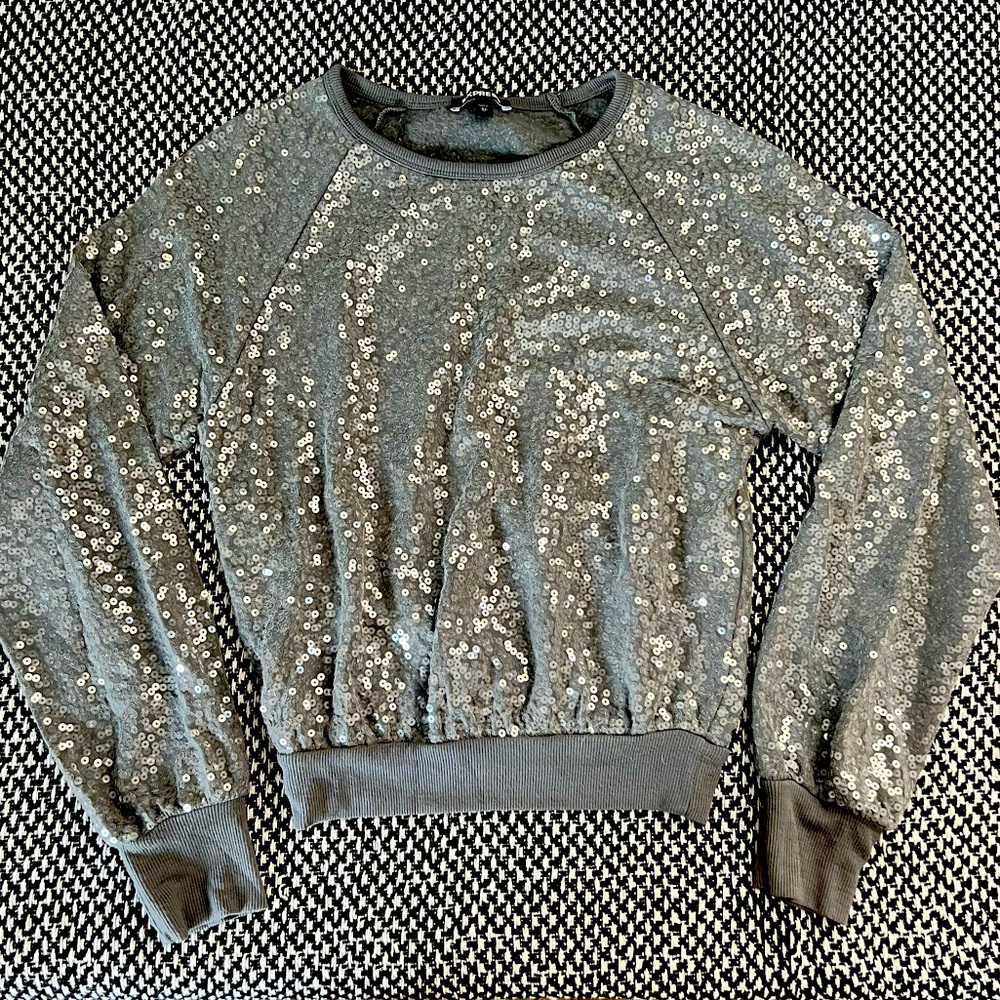 Express 🤍Grey🤍 Sequins Sweatshirt Size XS